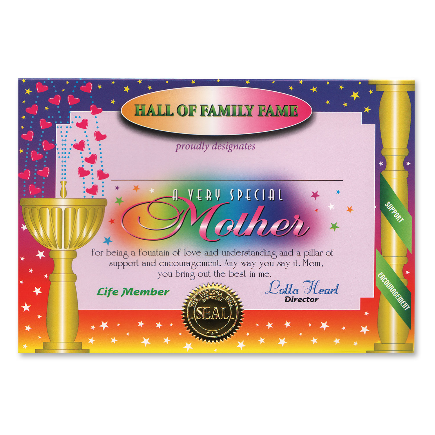 Very Special MOTHER Certificate