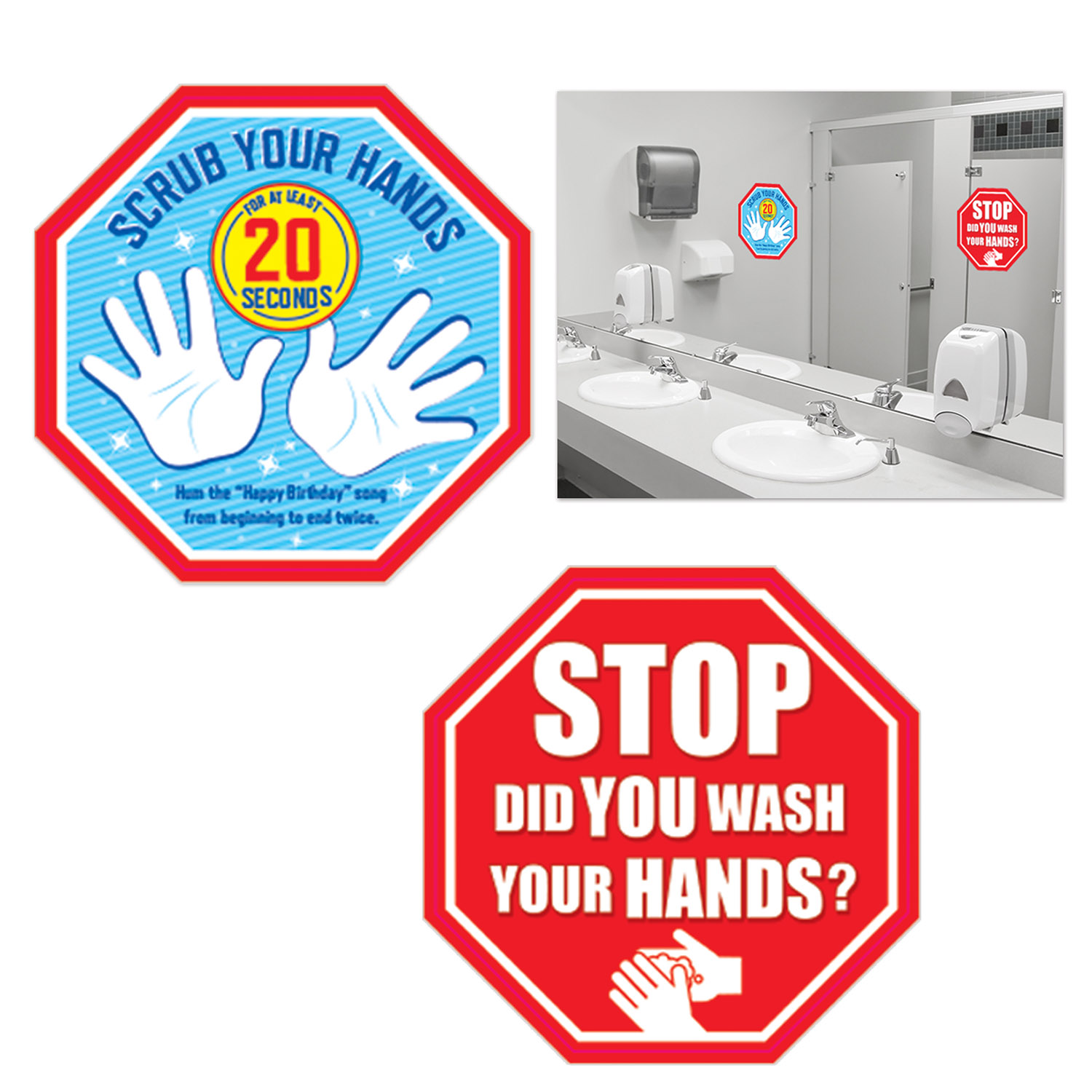 Hand Washing Removable Clings