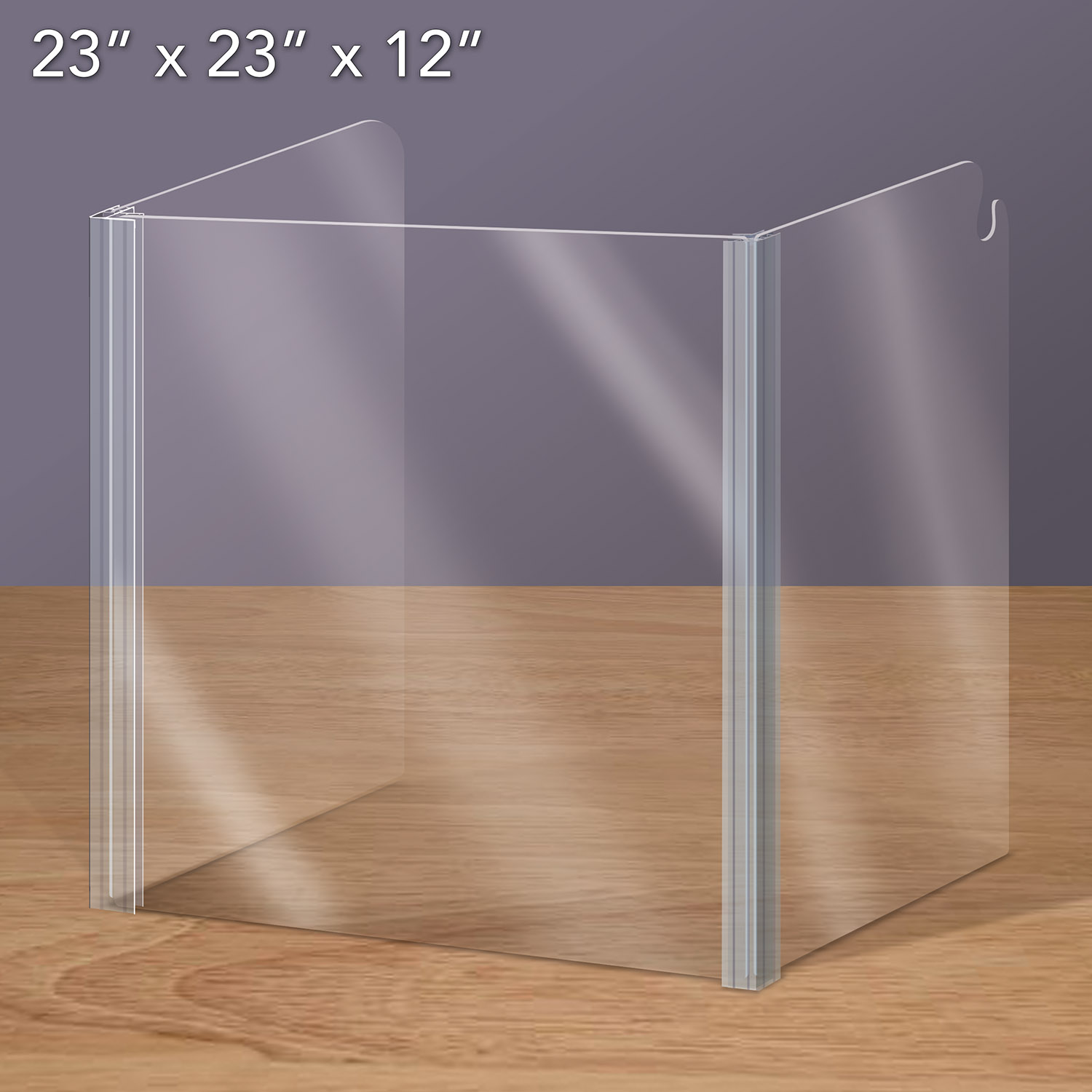 Clear School Desk Shield w/corner strips